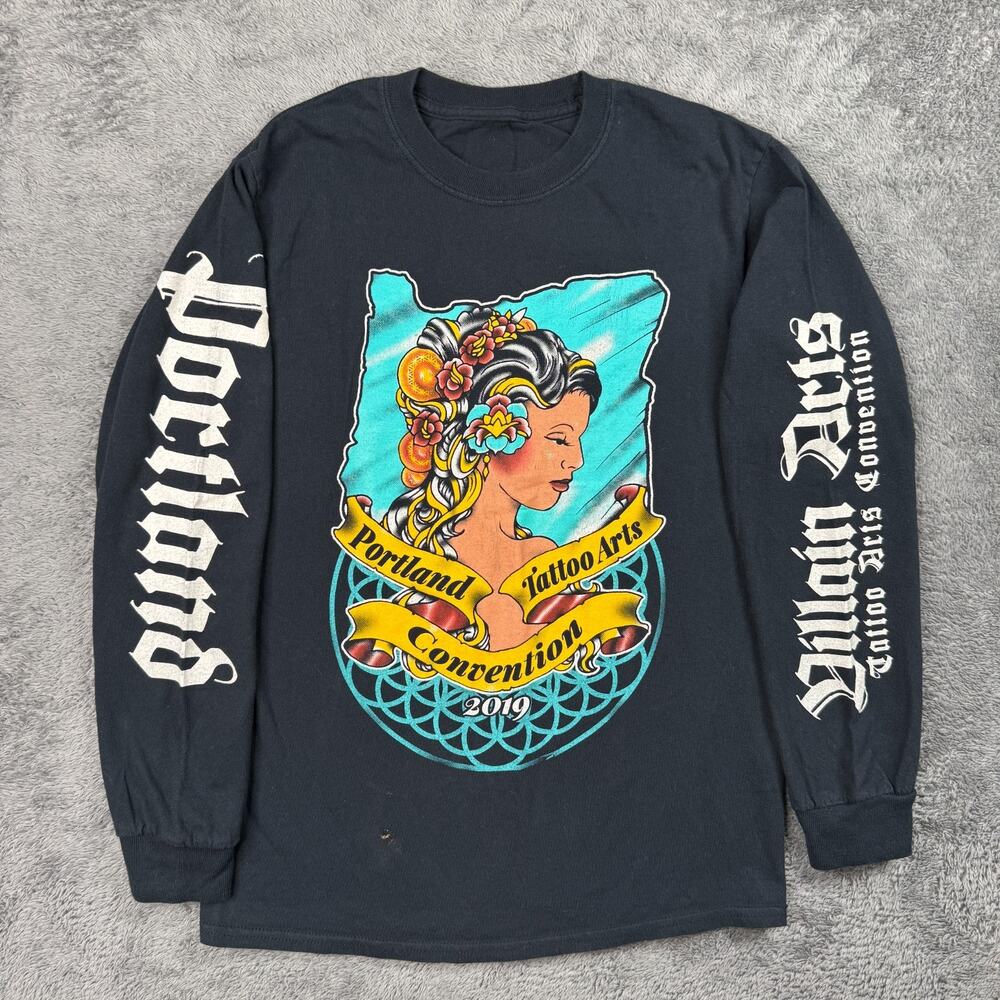 Portland Tattoo Arts Convention 2019 Shirt Adult S Villain Arts Black Long Slv